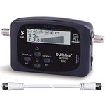 DUR-line SF 2500 Pro - Satfinder - Display & Electronics Improved - Digital Satellite Meter for Exact Adjustment of Your Satellite Antenna - Finder Including F-Cable and Comprehensive Instructions