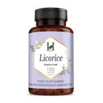 H&C Licorice Caplets/Tablets (Glycyrrhiza Glabra) - 750mg, 150 Caplets | for Healthy Digestive Function & Improves Respiratory System