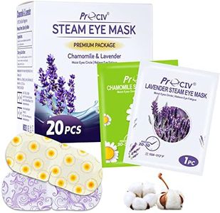 ProCIV 20 Packs Steam Eye Masks, Warming Eye Masks for Dark Circles, Disposable Self-heating Hot Eye Mask Soothing Headache, Dry Eyes, Heating Eye Mask for Stress Eye Fatigue Relief Moher's Day Gift