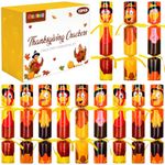 Melisheer 12 Pack Thanksgiving Crackers, Thanksgiving Party Table Favor, Turkey Design No Snap No Popping with Party Hat Joke Gift Inside, Thanksgiving Holiday Cracker for Kids Adults