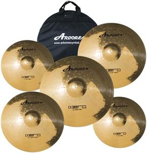 Arborea Cymbal Pack Alloy Cymbals Drum Cymbal Set 14"/16"/18"/20" Plus Free Cymbal Bag 5 Pieces Cymbals for Drum Set