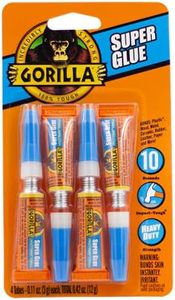 Gorilla Super Glue, Four 3 Gram Tubes, Clear, (Pack of 1)