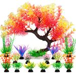 MyLifeUNIT Fish Tank Decorations, 15 Pack Artificial Aquarium Plants Tree Set for Fish Tank Decor (Pink Set)