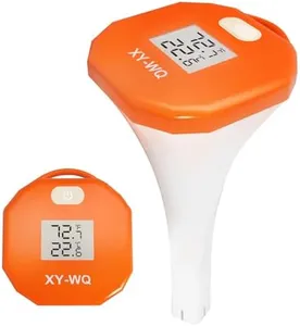 XY-WQ Digital Pool Thermometer with Safety Rope, Floating Water Thermometer with Large LCD Display, Easy-to-Read Big Numbers, IPX8 Waterproof for Swimming Pools, Spas, Hot Tubs & Aquariums