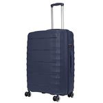 Rocklands London Expandable Suitcase 4 Wheel Spinner Hard Shell Suitcase Lightweight Luggage TSA Lock PP08 (Navy, Medium (H67 x L43 x W27 cm))