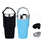 HomDSim 2 Pack Tumbler Carrier Holder, Neoprene Tumbler Sleeve with Carrying Handle, Water Bottle Carrier Pouch Fit for YETI Rambler Ozark Trail Rtic and More