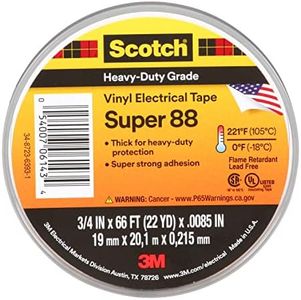3M 80610833867 88 Scotch Super Professional Grade Electrical Tape, Vinyl, 19 mm x 20 m