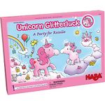 HABA 303155 Unicorn Glitterluck – A Party for Rosalie, a Cooperative Movement and Collecting Game for 2 to 4 Players, Ages 4 and Up