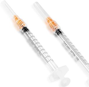 1ml Disposable Luer Lock Syringes with 25G 1 Inch Needle Individual Package - Pack of 100