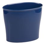 iDesign Nuvo Plastic Waste Basket, Trash Can for Bathroom, Kitchen, Office, Bedroom, 11.5" x 6.78" x 10", Navy Blue