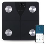 Exzact Smart Body Scale/Digital Bathroom Scale - Smart Phone iOS & Android Bluetooth - Capacity: 180 kgs - Body Fat - kgs/stones/lbs - Electronic Weighing Scale