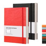 RETTACY B5 College Ruled Notebook 2 Pack - Softcover Composition Notebooks 408 Numbered Pages for Writing, 100gsm Lined Paper, for Women Men Work School, 19 x 25 cm - Black Red