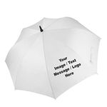 Getagift Personalised with Your own Image/Text/Message/Any Logo/Any Name Themed White Storm Golf Umbrella for Mothers Day,Fathers Day,Birthday,Christmas,Good for Small Company Promotion.