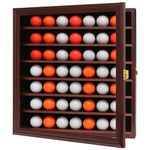 Zmiky 49 Golf Ball Display Case Cabinet Wall,Golf Ball Display Rack,Golf Gift for Golf Enthusiast Collectibles with 98% UV Protection Acrylic Door(Mahogany)