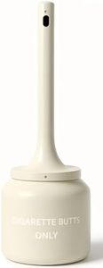 AUSFORE Cigarette Butt Disposal Outdoor, All-Aluminum 5-Gallon Receptacle, 40 in H x 11.8 in Dia, Beige – Rust-Proof, Weather-Resistant, Liner-Free, Oxygen-Restricting Top, Outdoor Ashtray