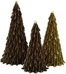 Mud Pie Velvet Ribbon Trees, 10" x 4" Dia | 12" x 5" Dia | 14" x 5 3/4" Dia, Green