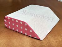 Xtra-Comfort Leg Elevation Foam Pillow - Wedge Elevator Support Cushion for Sleeping, Swelling - Elevated Prop Up Position, Back Pain, Foot Rest, Pink Polka Dot