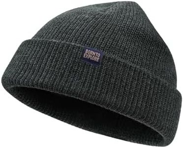 CLAPE Winter Warm Knit Cuffed Beanie Hat for Men Women Soft Stretchy Rolled Cuff Skull Cap Swag Watch Cap for Cold Weather