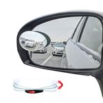 Ampper Blind Spot Mirror Oval, HD Glass Frameless Stick on Adjustabe Convex Wide Angle Rear View Blind Spot Car Mirror for Car Blind Spot, Pack of 4