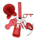 QINER Safety Keychain Set for Women and Kids, Self Defense Keychain Set with Personal Alarms, 9 PCS Safety Alarm Keychain Safety Protection Devices for Girl Kids Children Elderly Student Walker