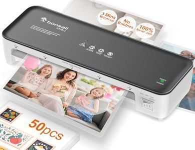 Bonsaii Laminator Machine, 9 Inch Laminator Machine with 50 Laminating Sheets, Laminator with Never Jam Technology for Doc/Posters/Photo, Simple Convenient for Home, Office and School - L418-C Grey