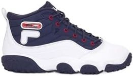 FILA Men's Serpente Basketball Shoes, White/Fnavy/Fred, US 11