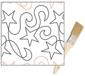 Trendzeen TDZ_162706_BNDL3_122622 Longarm Quilting Paper Roll - Stars Quilting Pantographs Design, 8.5 inches, White