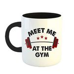 YaaNaa - Printed Coffee Mug, Gym Design - Meet Me at The Gym, Gifts for Gym Lovers, Fitness Enthusiast, Gifts for Coach, Office Desk Gift, for Mens, for Body Builders, R2216-BK