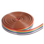 UEETEK 5M 10 Pin Rainbow Color Flat Ribbon IDC Wire Cable