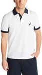 NAUTICA Men's Classic Fit Short Sleeve Performance Pique Polo Shirt, Bright White, Medium US