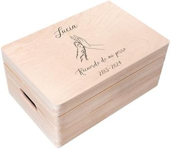 Creative DECO Caja de Recuerdos para Mascotas, Regalo Personalizado - Animales | Caja Madera de Memoria Personalizada Perro Gato | Condolencias Perdida | Personalizadas Personalizados