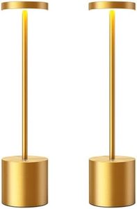 SAKRINGT Cordless Table Lamps Rechargeable,6000mAh Portable Battery Operated LED Table Light for Restaurant Outdoor 2 Pack Gold