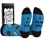 Cavertin Men's Funny Socks Hunting Fishing Football Baseball Gaming Golf Taco Pizza Bacon Christmas Gift for Men (Baseball)