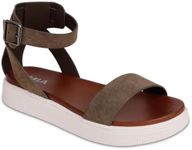 Mia Womens Ellen Ankle Strap Slip On Strappy Sandals Brown 7.5 Medium (B,M)