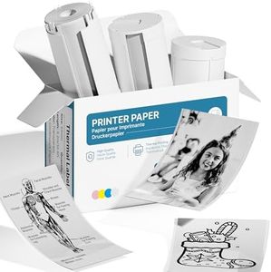 TYPONOS Genuine Self-Adhesive Thermal Printer Stickers, 54mmx3.2m Sticker Paper, Compatible with PM290 Mini Sticker Printer, Thermal Sticker Paper for Journal, Study, Photos, 3 Rolls, Transparent