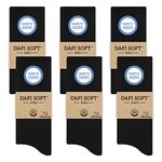 Dafi soft 6 Pack Men's Diabetic Socks, Cotton, Stretchy, Made in Turkey (EU 47-49 / UK 12-14, 6x Black)