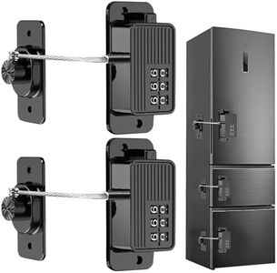 WILNIRY 2 Pcs Refrigerator Fridge Freezer Door Lock with Password, Child Proof Door Lock for Kitchen Refrigerator, Cabinets and Drawers, Closets, Windows, Doors-No Tools Need or Drill