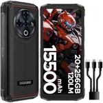 DOOGEE Fire 6 Power(2025) Rugged Phone,120LM Flashlight,15500mAh/33W Fast Rugged Smartphone, 256GB/TF 2TB,50MP,Android 14 Phone with 3-in-1 Reverse Charging,6.56" HD+ 90Hz Cell Phones,Dual SIM/NFC/OTG