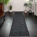 eXtreme Carpet Runner for Hallways, Kitchen, and Living Room | Lightweight, Washable, and Non-Slip Custom Length Narrow Rug | PVC Rubber Backed 66cm Wide x 91cm Long Rug Runner - Anthracite