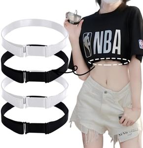 Memogizz 4 Pcs Sweater Tuck Band Adjustable Elastic Band Tool for Shirts & Sweaters Suitable for waist size between 23'' - 50''(2 White and 2 Black)