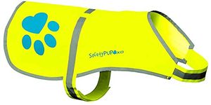 SafetyPUP XD Dog Reflective Vest. Fluorescent Hi Vis Safety Vest Protects Dogs from Cars & Hunting Accidents. (Medium Fits Dogs 35lbs - 60lbs)