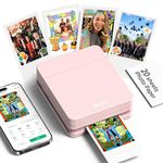 Nelko Photo Printer, PP01 Color Mini Portable Printer, Instant Smartphone Inkjet Printer, Sticky-Back Rechargeable Portable Picture Printer for iOS & Android, Smart AI APP, Valentine's Day Gift,Pink