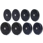 Bumper Plates [Bells of Steel] Crumb Rubber Weight Plates, Olympic Weight Plates for Clean, Jerk and Snatch - 450mm Diameter Weight Plate Set - 230lb Bumper Plates Set