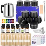 SUPERSUN Candle Making Kit, Beeswax Candle Making Supplies, Make Your Own Candles, Wax Melting Pot, Candle Wax Wicks, Candle Tins, Dyes, Stickers, Candle Making Kits for Adults Beginners