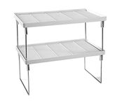 Disha Abs Plastic Folding Rack, 15.5X9.5X7.2, 2-Piece, White And Silver