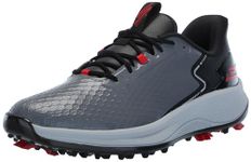 Skechers Men's Blade Grip Flex Spikeless Waterproof Golf Shoe Sneaker, Charcoal/Red, 11