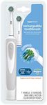 Amazon Basics Battery Powered Rechargeable Toothbrush with Action Clean Brush Heads and Charger, 4 Piece Set, White