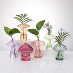 Mushroom Glass Vases for Indoor Pla