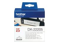 Brother DK-22205 Label Roll | Continuous Length Paper | Black On White | 62mm (W) X 30.48M (L) | Brother Genuine Supplies