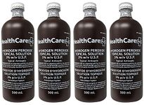 Hydrogen Peroxide 3% USP 500ml (4 Pack) - Total Antiseptic, Cleaner Sterilization Solution, Skin Disinfectant